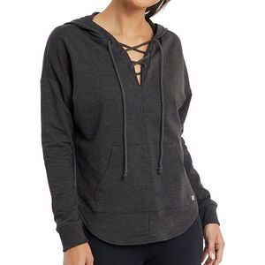 Marika Grey Lace Up Hoodie